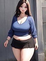 Mature woman in an enticing outfit