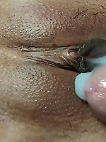 A mature woman is having sexual relations with her partner.