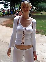 Sweet experienced housewife demonstrating her skills