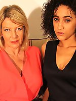 Horny mature lesbian seducing a british teeny babe