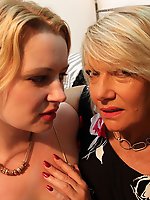 Horny British housewife having fun with a lesbian younger girl