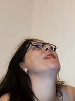 Lovely mature GF is covered with semen