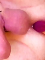 My spouse masturbates while using two dildos on his anus for pleasure